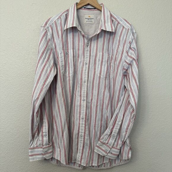 Tommy Bahama Jeans Button Down Long Sleeve Shirt Island Crafted Mens 2XL White - Picture 1 of 8